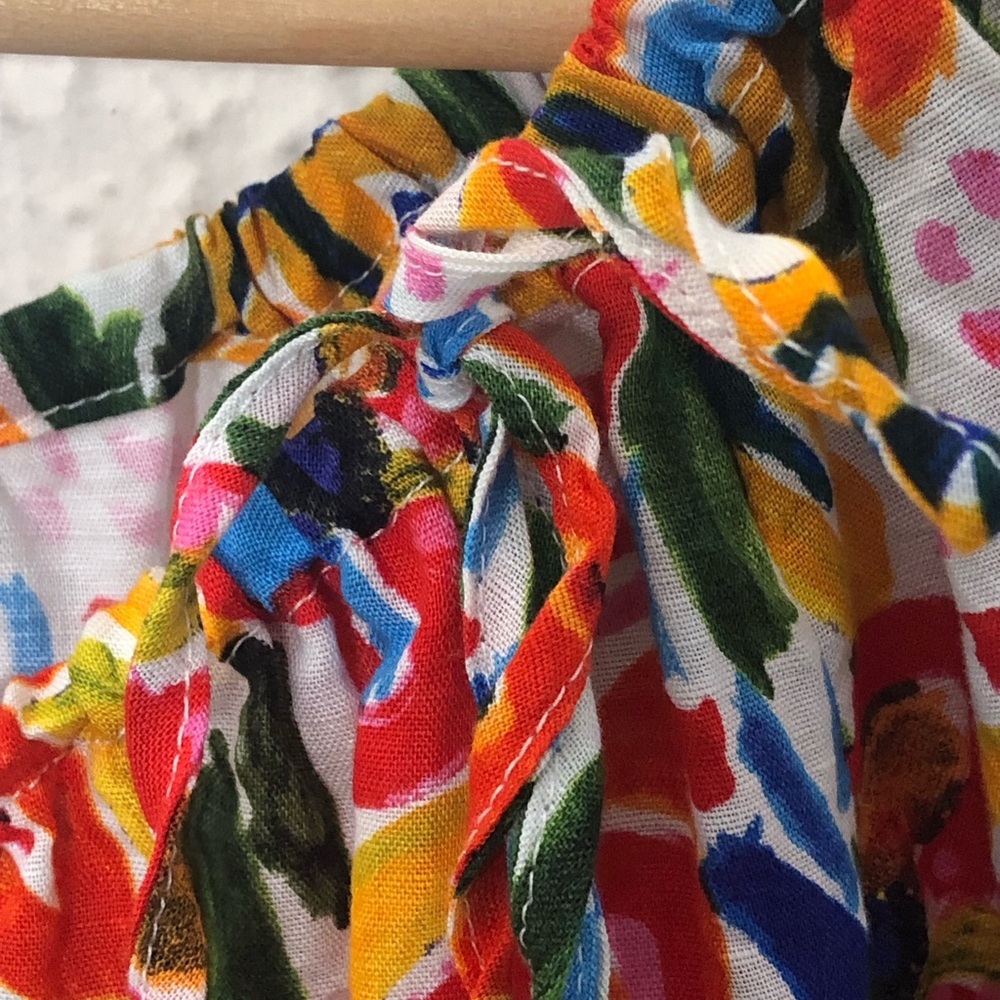 Hester & Orchard 3/4 Sleeve Multicolor Pop-Art Floral Peasant Summer Top Size XL - Picture 4 of 8